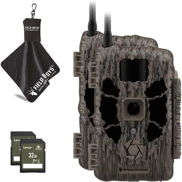Main image of Deceptor MAX Dual Sim 40MP Photo & 1440P QHD Video No-Glo LED Hunting Cellular Trail Camera, Available on AT&T & Verizon - 32GB SD Card, and Microfiber Cleaning Cloth (Deceptor Max - 2PK)