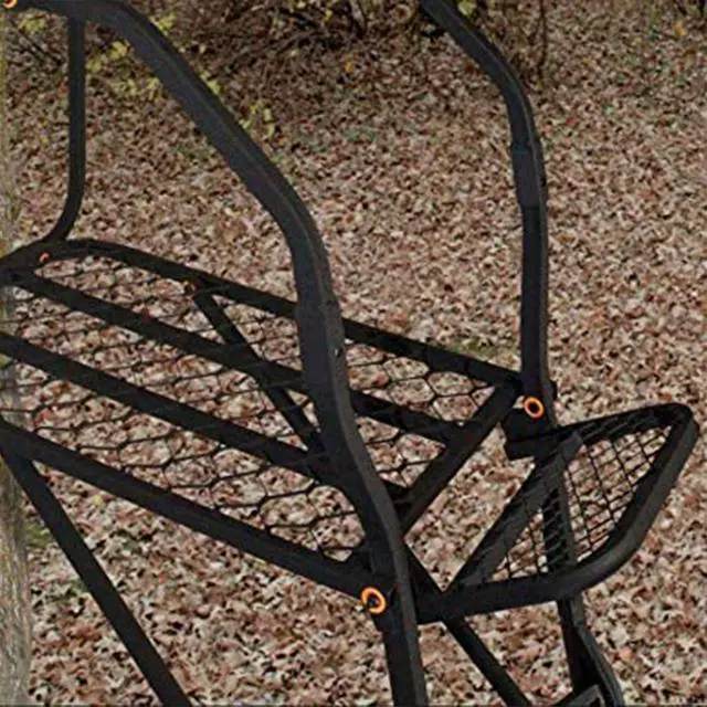 Alt view image 5 of 7 - MLS1550 Skybox Deluxe 20' Tall Single Steel Ladder Tree Stand with Adjustable Padded Shooting Rail for Big Game & Hunting
