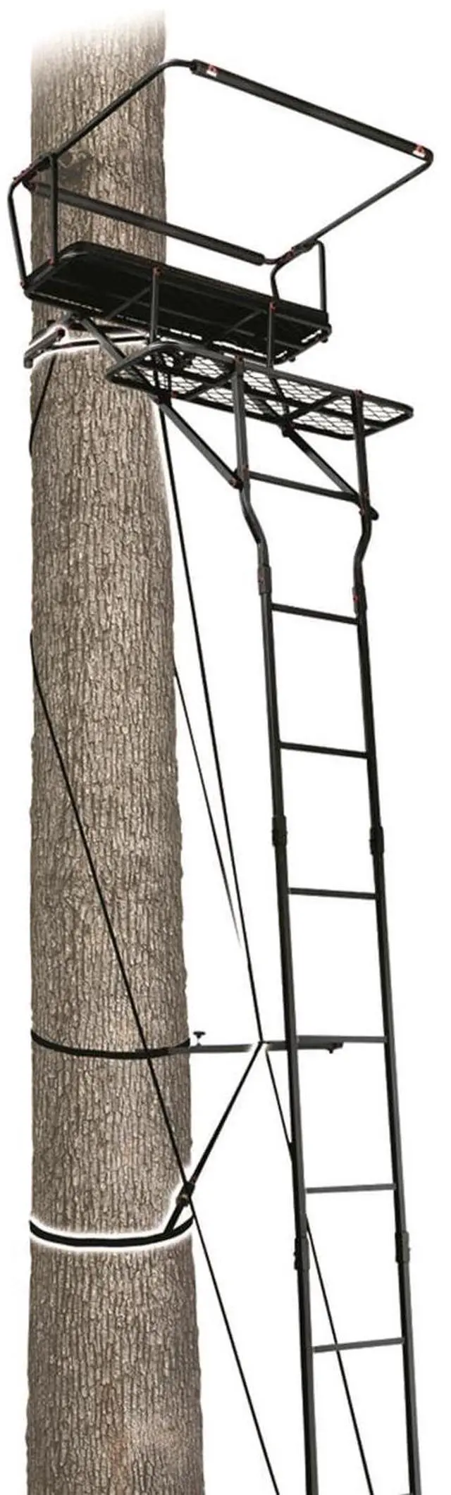 Main image of 15 Double Shot Two-Person Ladder Tree Stand with Grip Jaw System; Portable, Hunting Deer Season