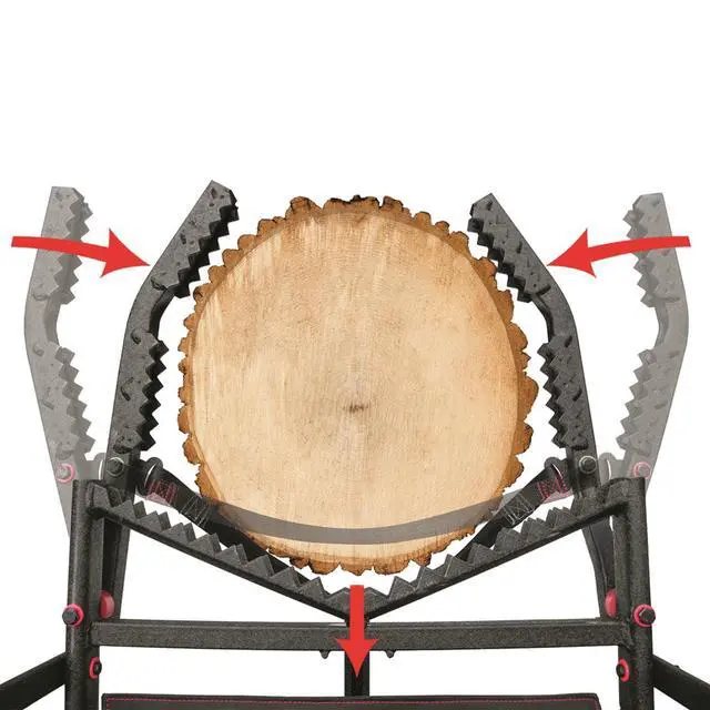 Alt view image 2 of 4 - 15 Double Shot Two-Person Ladder Tree Stand with Grip Jaw System; Portable, Hunting Deer Season