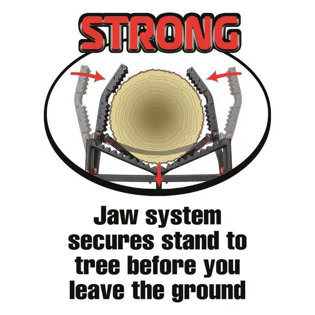 Alt view image 3 of 4 - 15 Double Shot Two-Person Ladder Tree Stand with Grip Jaw System; Portable, Hunting Deer Season