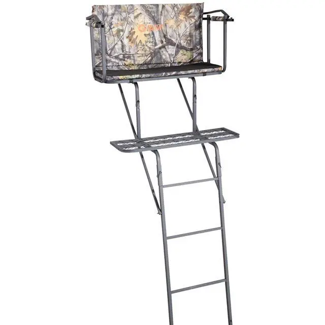Alt view image 2 of 5 - 16.5' 2-Man Ladder Tree Stand for Hunting Elevated Climbing Seat Hunting Gear Equipment Accessories