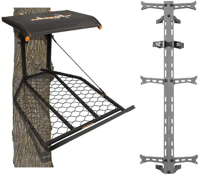 Main image of The Boss XL Wide Stance Hang-On Tree Stand Platform & Hawk Helium Set