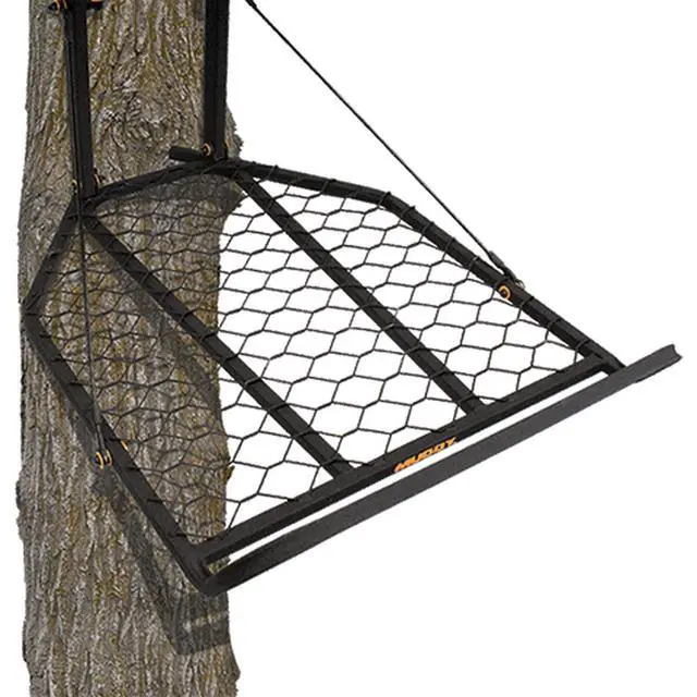 Alt view image 6 of 7 - The Boss XL Wide Stance Hang-On Tree Stand Platform & Hawk Helium Set