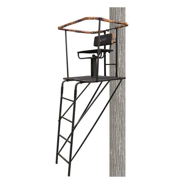 Alt view image 2 of 5 - 16' Swivel Ladder Tree Stand for Hunting Climbing Seat Hunt Gear Equipment Accessories