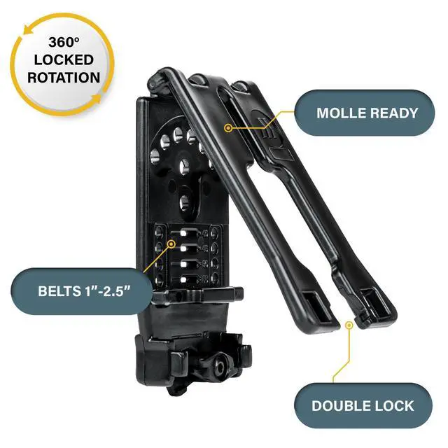 Alt view image 5 of 7 - Heros Pride Flex OWB Single AR Mag Case - Universal Fit with Rotating Belt Adapter - Single or Double Stack 5.56 and.223 Mags - Tactical Utility Case - TAA Compliant