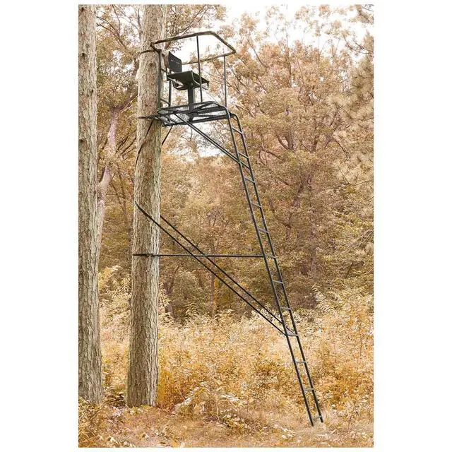 Alt view image 4 of 5 - 16' Swivel Ladder Tree Stand for Hunting Climbing Seat Hunt Gear Equipment Accessories