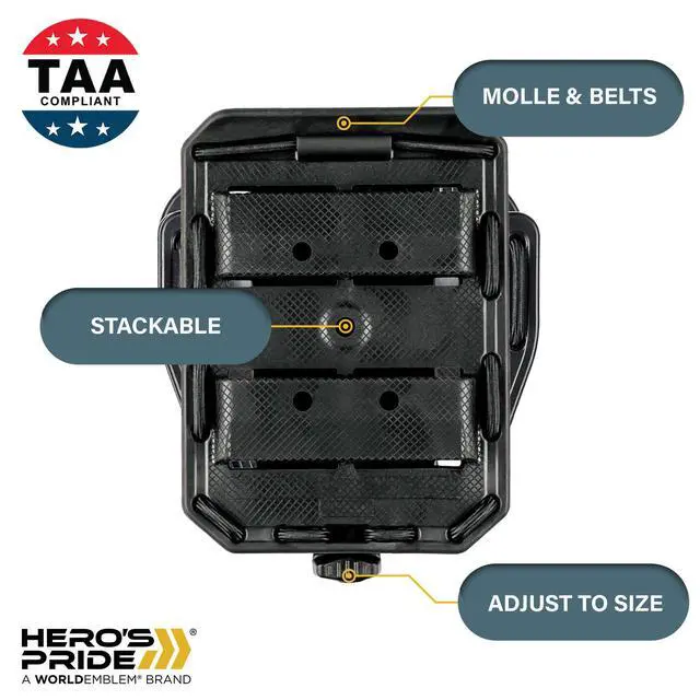 Alt view image 2 of 7 - Heros Pride Flex OWB Single AR Mag Case - Universal Fit with Rotating Belt Adapter - Single or Double Stack 5.56 and.223 Mags - Tactical Utility Case - TAA Compliant