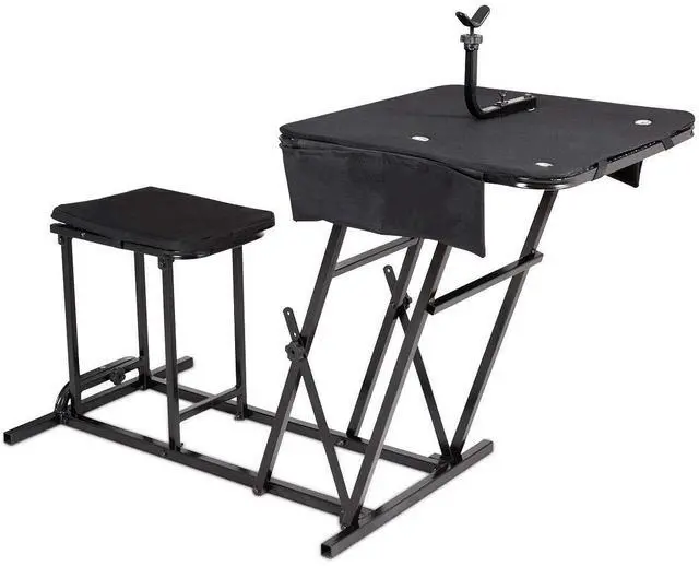 Main image of Foldable Shooting Table, Height Adjustable Shooting Bench with Adjustable Gun Rest, Ammo Pockets, Padded Seat, Portable Shooting Bench Rest for Rifles, Hunting, Outdoor