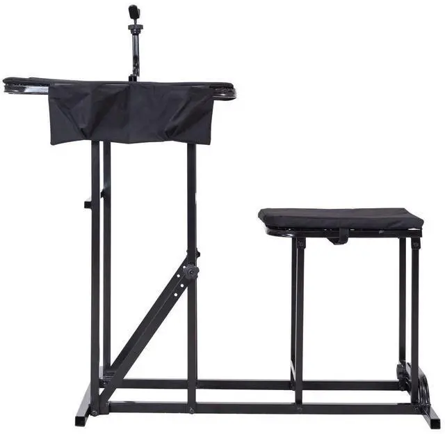 Alt view image 7 of 7 - Foldable Shooting Table, Height Adjustable Shooting Bench with Adjustable Gun Rest, Ammo Pockets, Padded Seat, Portable Shooting Bench Rest for Rifles, Hunting, Outdoor
