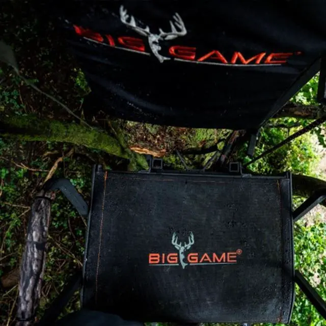 Alt view image 4 of 7 - Big Game Captain XC Hang-On Treestand, Lightweight Steel Construction w/Flip-Back Flex-Tek Seat, 300 lbs Weight Rating, 24"x30" Foot Platform