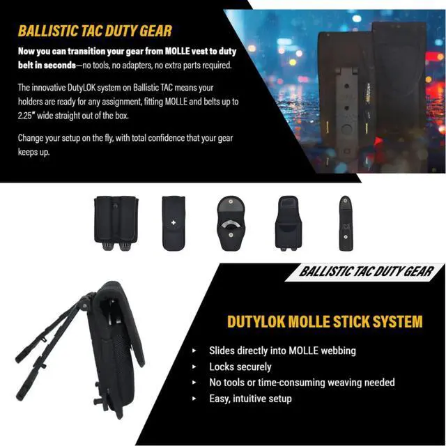Alt view image 3 of 6 - Heros Pride Ballistic Tac MOLLE Universal Radio Holder Fits Most Radios MOLLE & Belt Compatible, Molded Tactical Case Durable 1680 Denier for Law Enforcement & First Responders