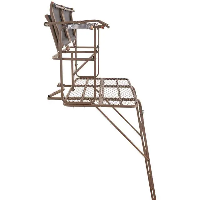 Alt view image 3 of 7 - 17' 2-Man Ladder Tree Stand Climbing Hunt Seat, Hunting Gear Equipment Accessories