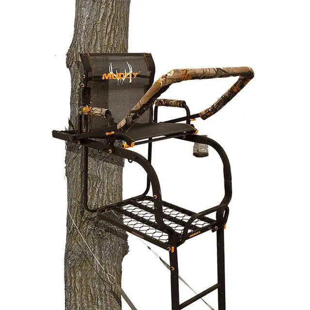 Alt view image 2 of 7 - Odyssey Xtl 20' Ladder Stand, 350 Lb Capacity | Hercules and Tree-Lok Safety, Silencer Tech, Padded Shooting Rest and Armrests