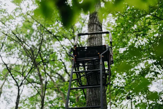 Alt view image 5 of 7 - Odyssey Xtl 20' Ladder Stand, 350 Lb Capacity | Hercules and Tree-Lok Safety, Silencer Tech, Padded Shooting Rest and Armrests