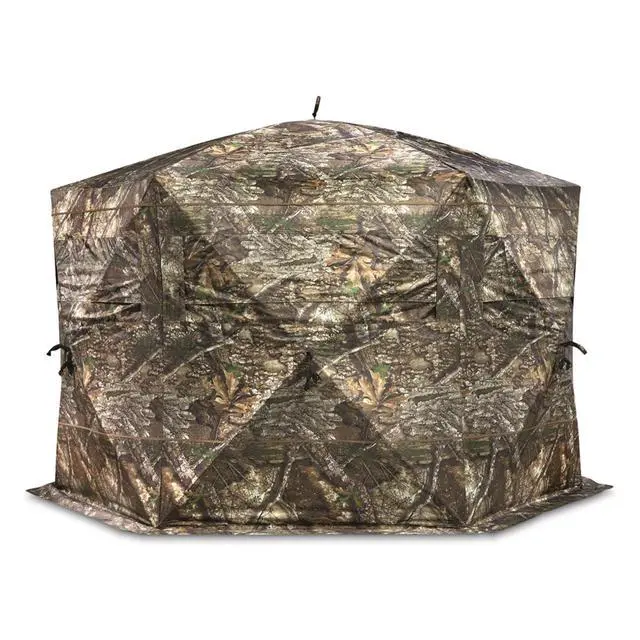 Alt view image 2 of 7 - Educator Large Hunting Ground Blind, See-Through, 360 View, 3-4 Person Tent, Turkey, Duck, Deer Hunting Gear Equipment Accessories