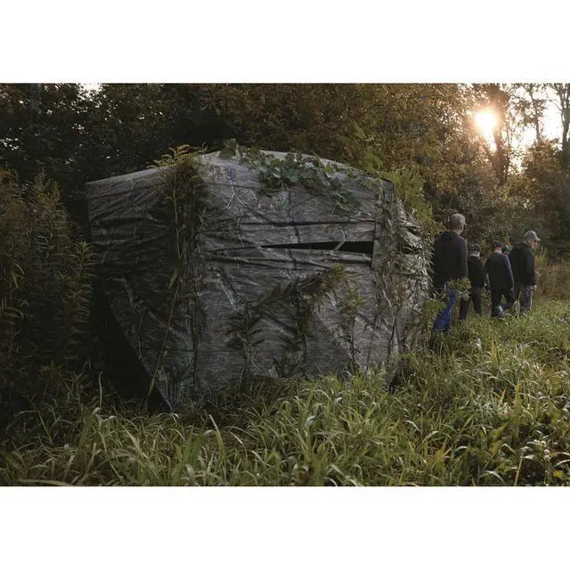 Alt view image 3 of 7 - Educator Large Hunting Ground Blind, See-Through, 360 View, 3-4 Person Tent, Turkey, Duck, Deer Hunting Gear Equipment Accessories