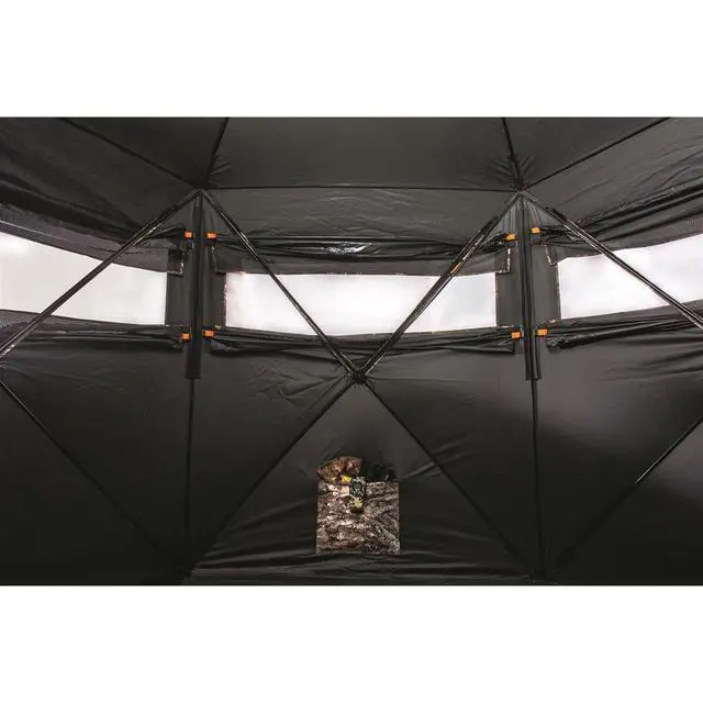 Alt view image 5 of 7 - Educator Large Hunting Ground Blind, See-Through, 360 View, 3-4 Person Tent, Turkey, Duck, Deer Hunting Gear Equipment Accessories