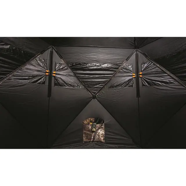 Alt view image 6 of 7 - Educator Large Hunting Ground Blind, See-Through, 360 View, 3-4 Person Tent, Turkey, Duck, Deer Hunting Gear Equipment Accessories