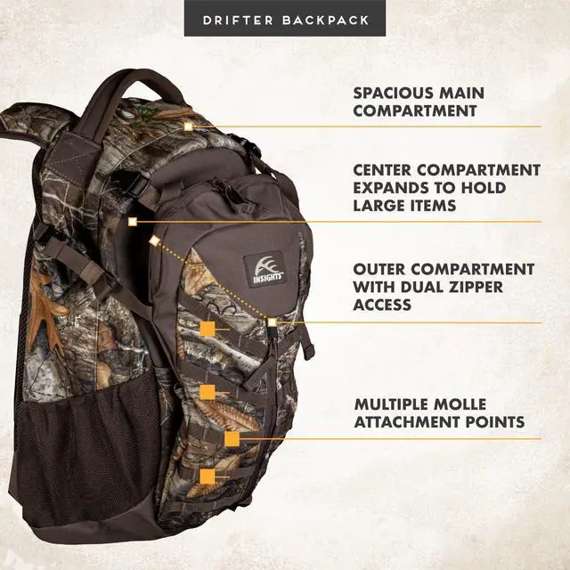 Alt view image 3 of 7 - by frogg toggs - The Drifter Backpack, Lightweight Camouflaged Day Pack holds Decoy, two H20 Bottles, Realtree EDGE