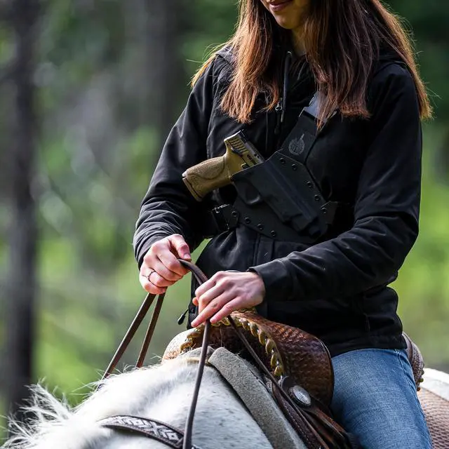 Alt view image 6 of 7 - The Original Kenai Chest Holster for a PSA - MAS Grey/Coyote