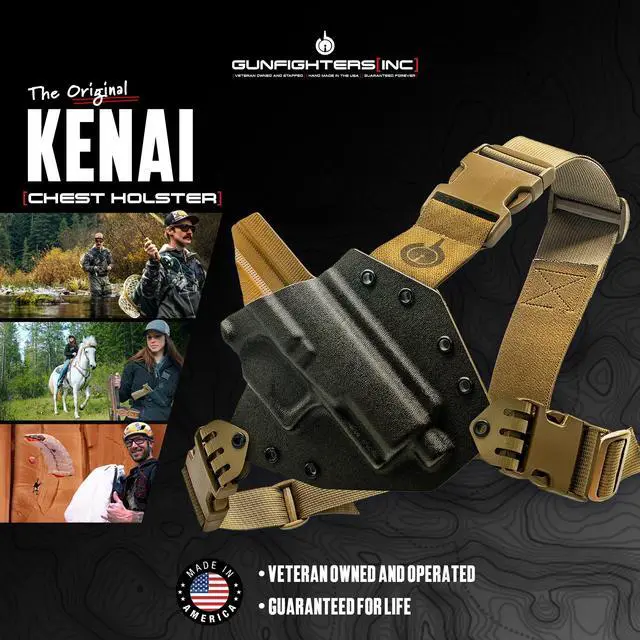 Alt view image 2 of 7 - The Original Kenai Chest Holster for a PSA - MAS Grey/Coyote