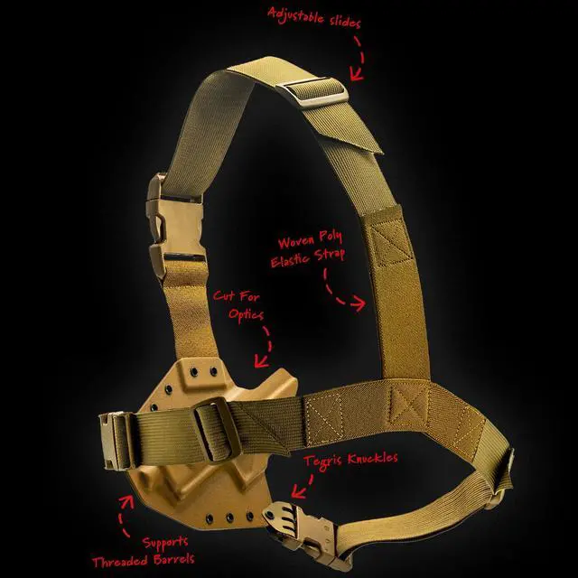 Alt view image 3 of 7 - The Original Kenai Chest Holster for a PSA - MAS Grey/Coyote