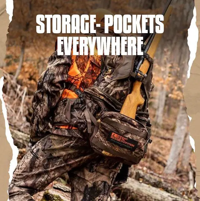 Alt view image 5 of 6 - Hunting Fanny Pack Expandable 3-Day Backpack with Bow & Rifle Holder Hip Pack for Hiking & Outdoor Gear