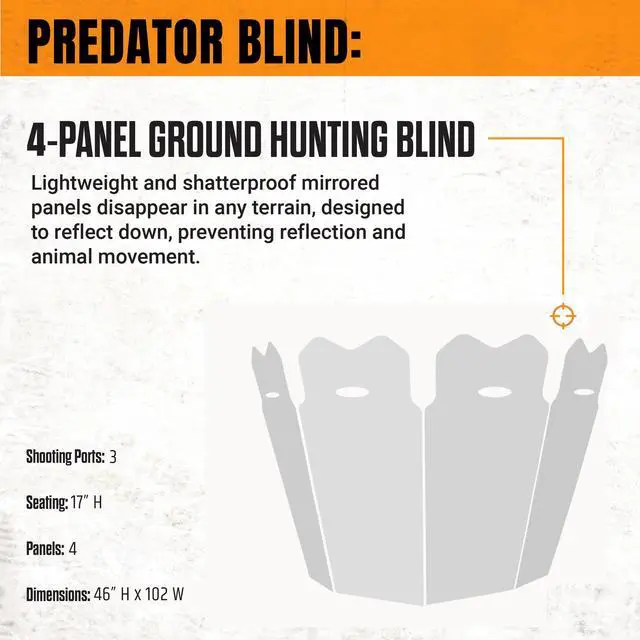 Alt view image 6 of 7 - Ground Hunting Blind with Mirrored Panels, Ideal for Turkey and Deer Hunting