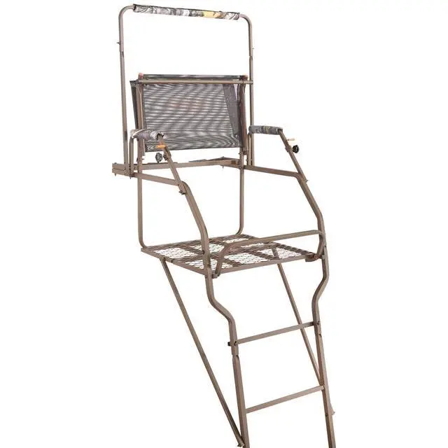 Alt view image 2 of 6 - Ultra Comfort 18' Ladder Tree Stand for Hunting Climbing Hunt Seat, Hunting Gear Equipment Accessories