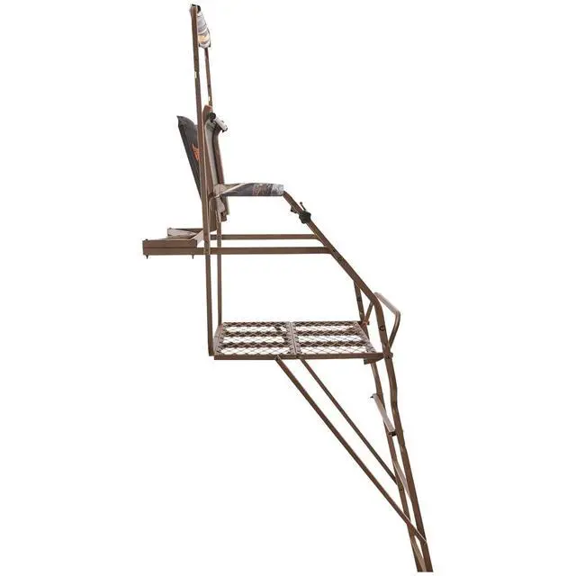Alt view image 4 of 6 - Ultra Comfort 18' Ladder Tree Stand for Hunting Climbing Hunt Seat, Hunting Gear Equipment Accessories