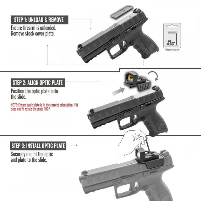 Alt view image 5 of 5 - Adapter Plate for Beretta APX Compatible with Trijicon, Holosun, Leupold, Shield, Docter