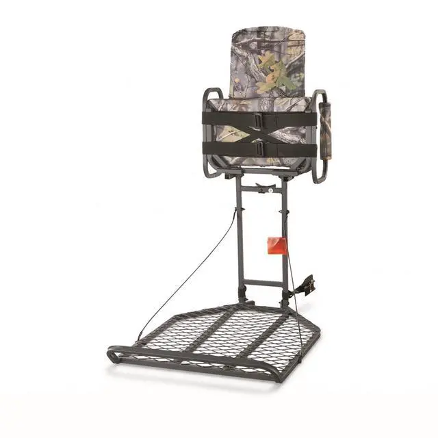 Alt view image 2 of 7 - Deluxe Hang-On Tree Stand Chair for Hunting Cushion Seat Hunt Gear Equipment Accessories, Camo