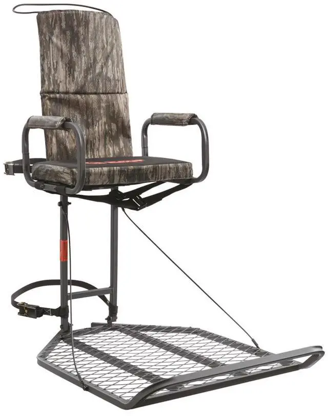 Main image of Deluxe Hang-On Tree Stand Chair for Hunting Cushion Seat Hunt Gear Equipment Accessories, Camo