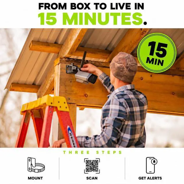 Alt view image 5 of 7 - Defend Cellular Security Camera Bundle Rechargeable Battery + 32GB SD Card Included 4G LTE, No WiFi Needed Wireless Outdoor Camera for Remote Property, Cabin, Ranch, Job Site