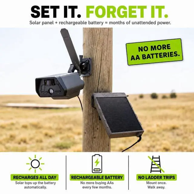 Alt view image 6 of 7 - Defend Cellular Security Camera Bundle Rechargeable Battery + 32GB SD Card Included 4G LTE, No WiFi Needed Wireless Outdoor Camera for Remote Property, Cabin, Ranch, Job Site