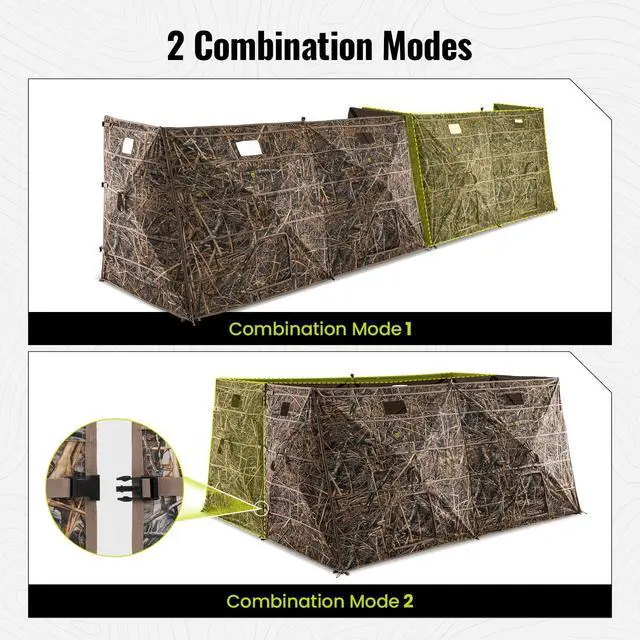 Alt view image 2 of 7 - Hunting Blind Panel with Carrying Bag, 3-4 Person Pop-up Waterfowl Blinds, Resilient Field Duck Hunting TentNext Evos & Realtree MAX-5