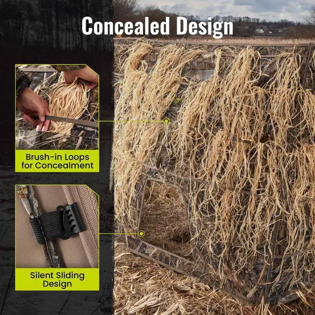 Alt view image 4 of 7 - Hunting Blind Panel with Carrying Bag, 3-4 Person Pop-up Waterfowl Blinds, Resilient Field Duck Hunting TentNext Evos & Realtree MAX-5