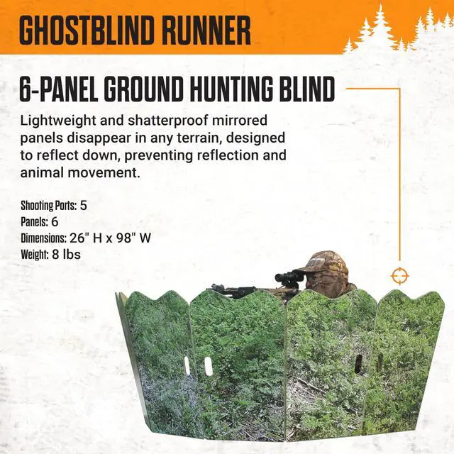 Alt view image 2 of 7 - Ground Hunting Blind with Mirrored Panels, Ideal for Turkey and Deer Hunting