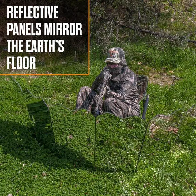 Alt view image 4 of 7 - Ground Hunting Blind with Mirrored Panels, Ideal for Turkey and Deer Hunting
