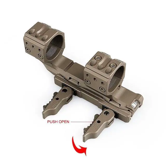 Alt view image 3 of 7 - 34mm Tube Diameter Offset Dual Ring One-Piece Scope Mount 1.50" HighQuick Detachable Cantilever QDP MountAbsolute Co-Witnesswith 10-Degree Wedge & Bubble Level