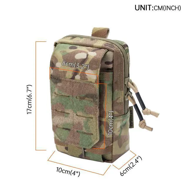 Alt view image 2 of 7 - Tactical EDC Pouch Molle Utility Pouches Phone Holster Pouch Waist Bag Tool Pouch for Molle Accesssories