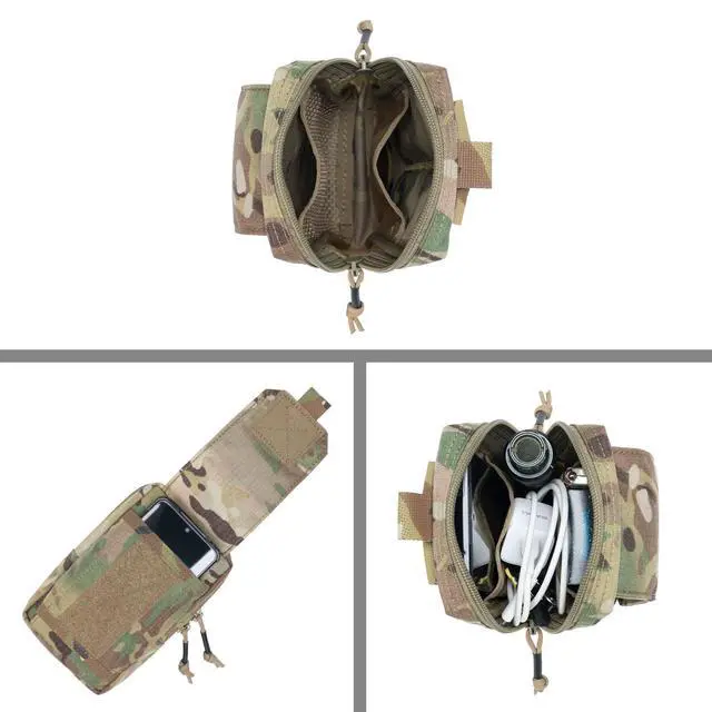 Alt view image 5 of 7 - Tactical EDC Pouch Molle Utility Pouches Phone Holster Pouch Waist Bag Tool Pouch for Molle Accesssories