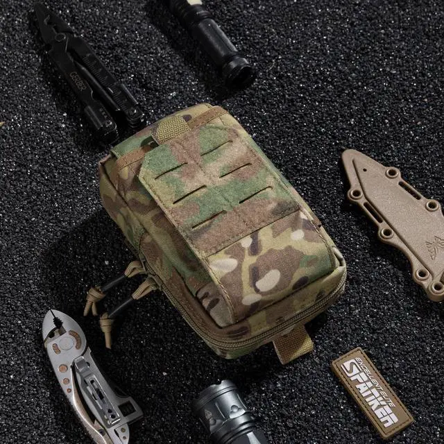 Alt view image 7 of 7 - Tactical EDC Pouch Molle Utility Pouches Phone Holster Pouch Waist Bag Tool Pouch for Molle Accesssories