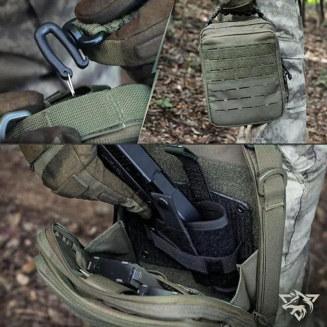Alt view image 7 of 7 - Tactical Molle Admin Pouch, Molle Pouches of Double Layer Design | Utility EDC Pouch Organizer, Modular Tool Pouch, Medical EMT Attachment Bag,Large Capacity, Elastic Webbing Insert Panel