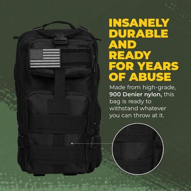 Alt view image 2 of 7 - 40L Tactical Backpack | 7 Compartments | Padded Comfort | MOLLE System | Heavy-Duty Nylon | Versatile Use | Outdoor Survival, Camping, Gym, Travel | Large rucksack backpack