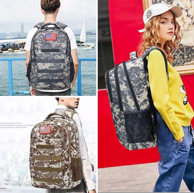 Alt view image 7 of 7 - Camo Backpack for Boys,Army Boys Backpacks for Elementary Middle School Military,Camouflage Bookbag 40L