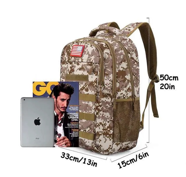 Alt view image 2 of 7 - Camo Backpack for Boys,Army Boys Backpacks for Elementary Middle School Military,Camouflage Bookbag 40L