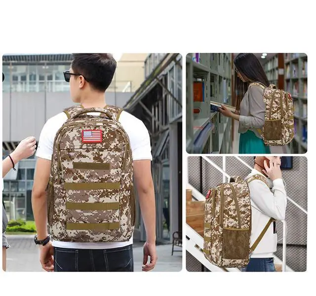 Alt view image 7 of 7 - Camo Backpack for Boys,Army Boys Backpacks for Elementary Middle School Military,Camouflage Bookbag 40L