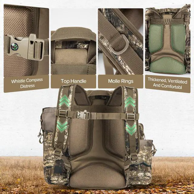 Alt view image 4 of 7 - Hunting Bucket Backpack with Seat Suitable for 5-gallon SeatDove Hunting AccessoriesDaypack for Rifle Bow GunNot including Bucket and Lid